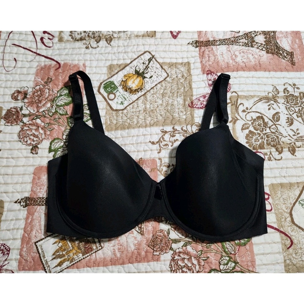 OLGA  WOMEN'S 36D - BLACK UNDERWIRE EXTRA SIDE COVERAGE BRA GB0561A